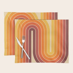 70s Retro Vintage Style Geometric Design 371 Autumn Placemat