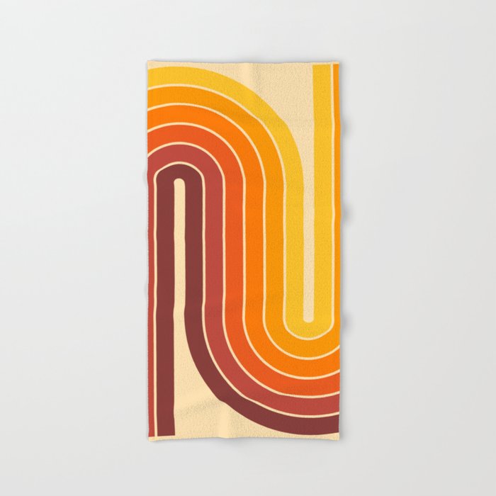 70s Retro Vintage Style Geometric Design 371 Autumn Bath Towel