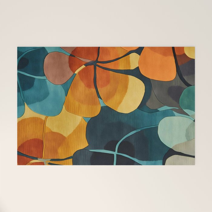 A Floral Palette of Colorful Petals Welcome Mat