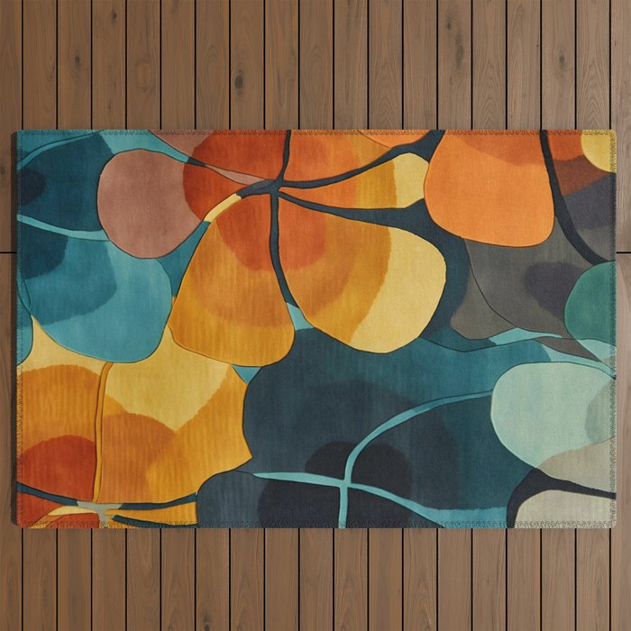 A Floral Palette of Colorful Petals Outdoor Rug