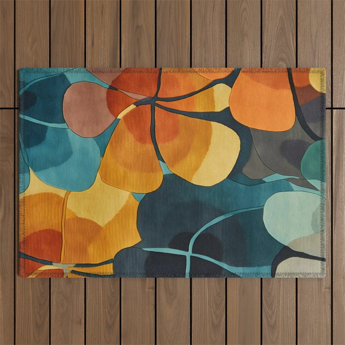 A Floral Palette of Colorful Petals Outdoor Rug