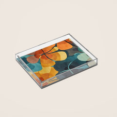 A Floral Palette of Colorful Petals Acrylic Tray
