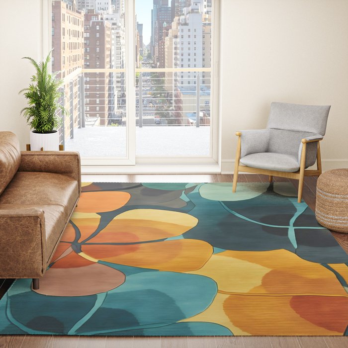 A Floral Palette of Colorful Petals Rug
