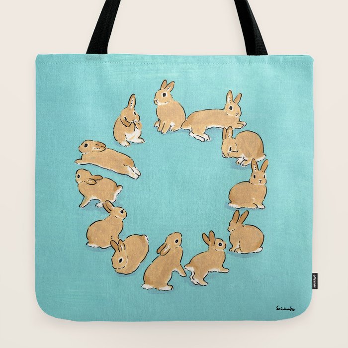 12 rabbits Tote Bag