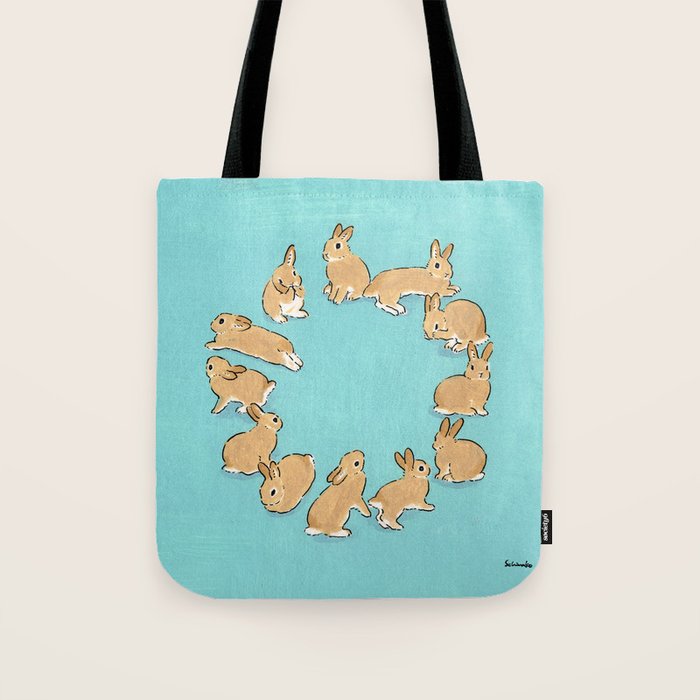 12 rabbits Tote Bag