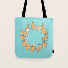 12 rabbits Tote Bag