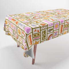 1970s Retro Pop Culture Icons Tablecloth