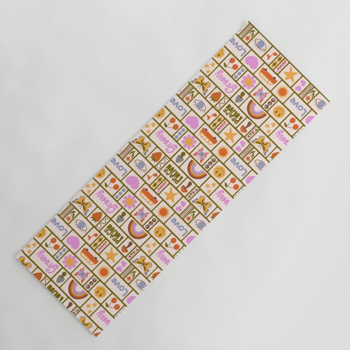 1970s Retro Pop Culture Icons Yoga Mat