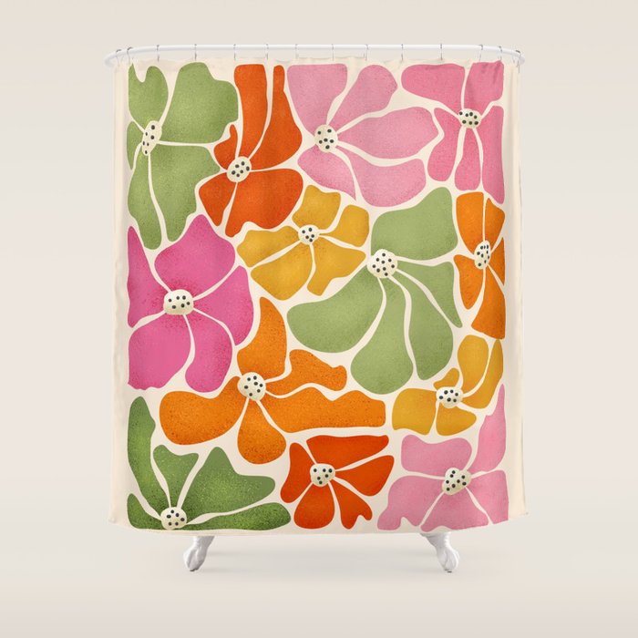 70's Florals Shower Curtain