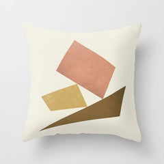 3 Forms Composition - Pink Throw Pillow