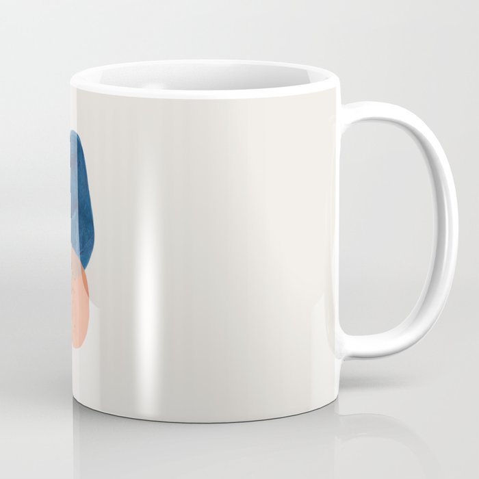 Twins' Minimalist Modern Mid Century Colorful Navy Blue Tan Shapes by Ejaaz Haniff Coffee Mug