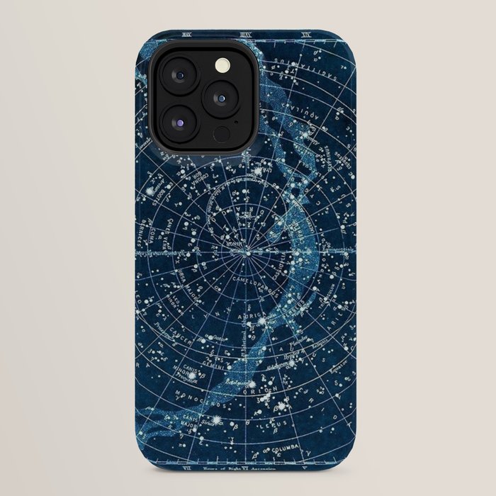 1900 Star Constellation Map - Chart Vintage Poster iPhone Case
