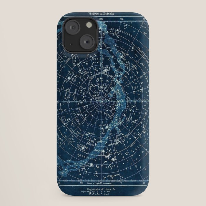 1900 Star Constellation Map - Chart Vintage Poster iPhone Case