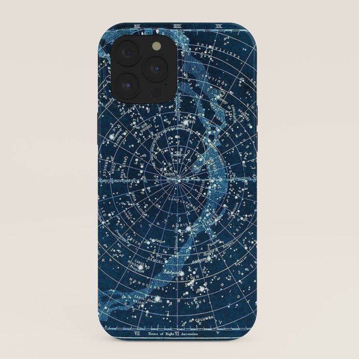 1900 Star Constellation Map - Chart Vintage Poster iPhone Case