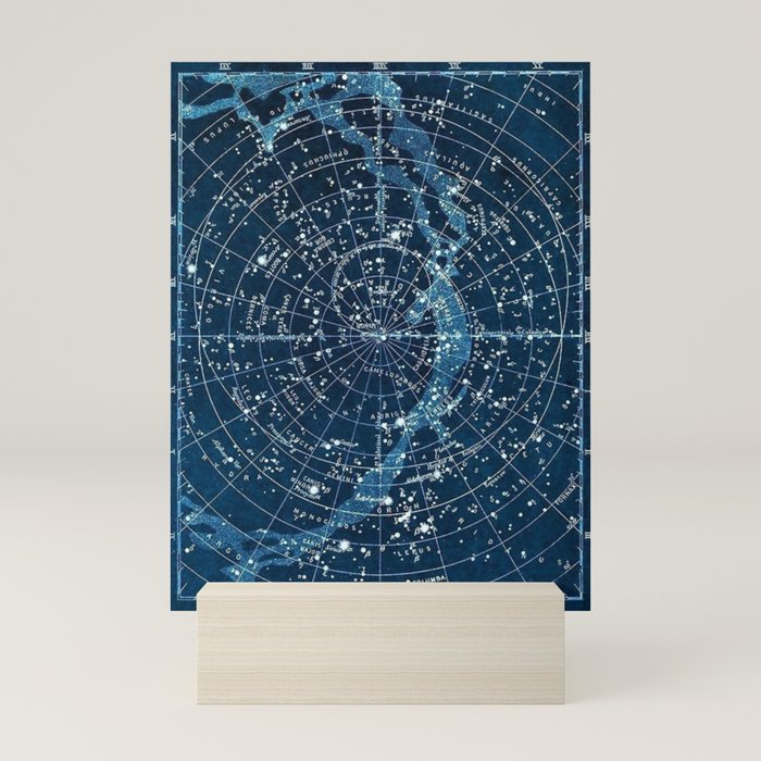 1900 Star Constellation Map - Chart Vintage Poster Mini Art Print