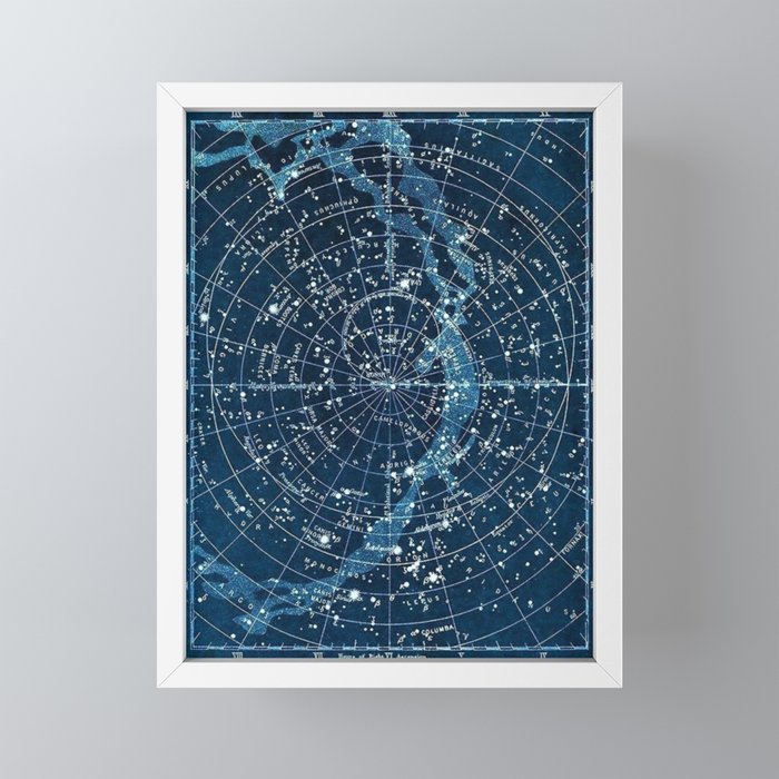 1900 Star Constellation Map - Chart Vintage Poster Mini Art Print