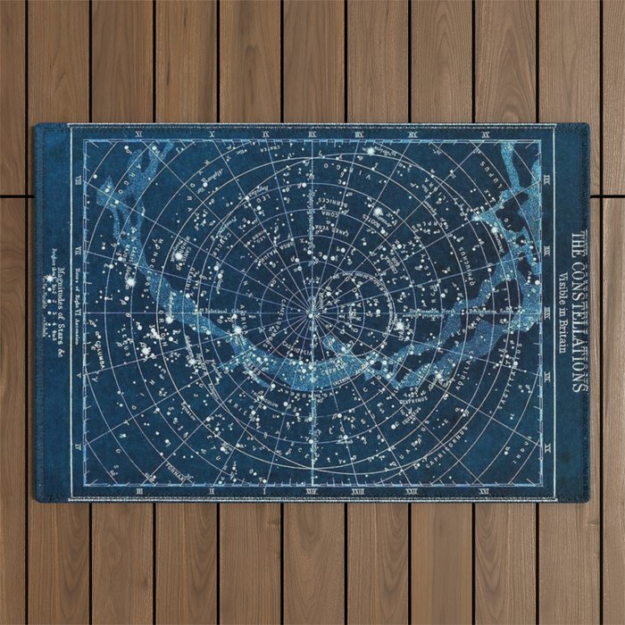 1900 Star Constellation Map - Chart Vintage Poster Outdoor Rug