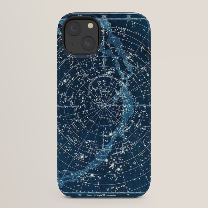 1900 Star Constellation Map - Chart Vintage Poster iPhone Case