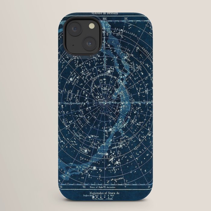 1900 Star Constellation Map - Chart Vintage Poster iPhone Case