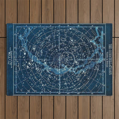 1900 Star Constellation Map - Chart Vintage Poster Outdoor Rug