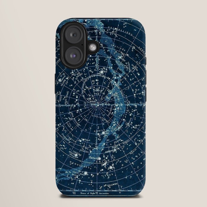 1900 Star Constellation Map - Chart Vintage Poster iPhone Case