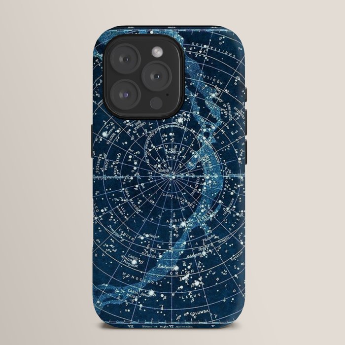 1900 Star Constellation Map - Chart Vintage Poster iPhone Case