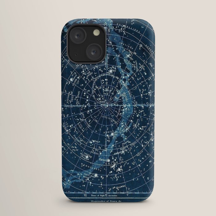 1900 Star Constellation Map - Chart Vintage Poster iPhone Case