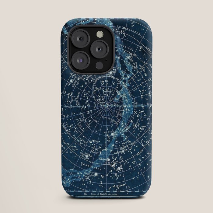 1900 Star Constellation Map - Chart Vintage Poster iPhone Case