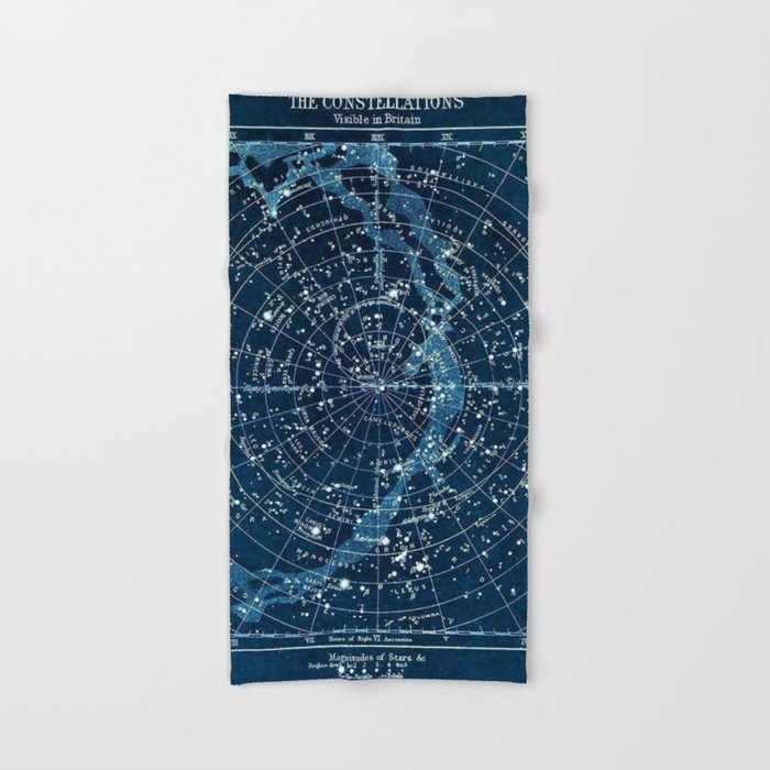 1900 Star Constellation Map - Chart Vintage Poster Bath Towel