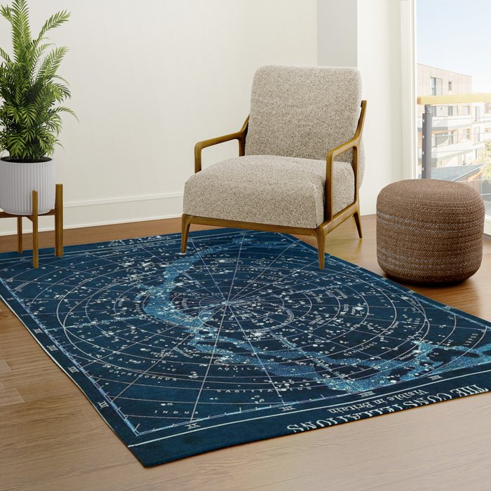 1900 Star Constellation Map - Chart Vintage Poster Rug