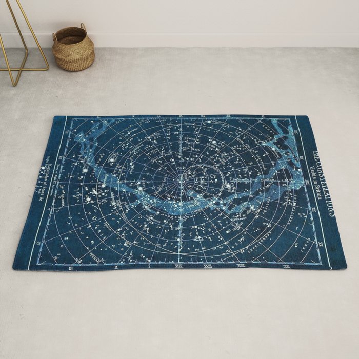 1900 Star Constellation Map - Chart Vintage Poster Rug