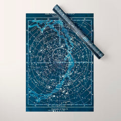 1900 Star Constellation Map - Chart Vintage Poster Wrapping Paper