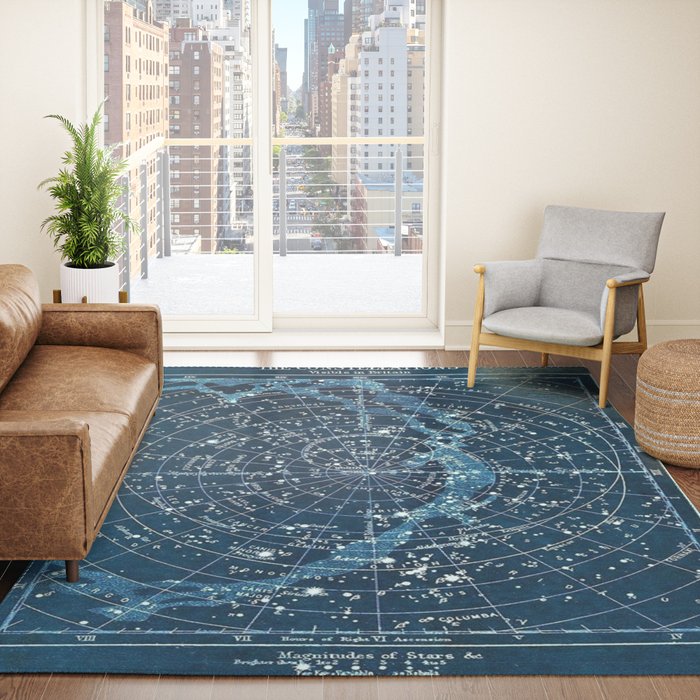 1900 Star Constellation Map - Chart Vintage Poster Rug