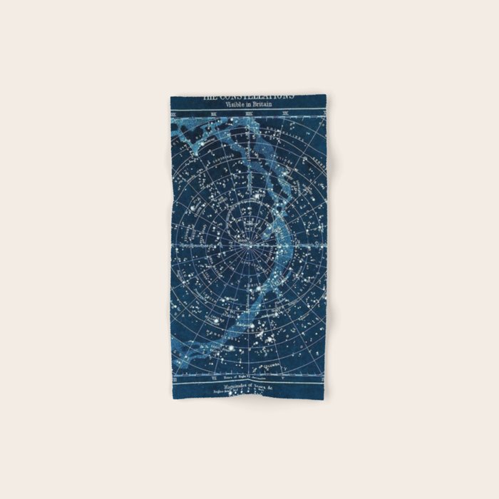 1900 Star Constellation Map - Chart Vintage Poster Bath Towel