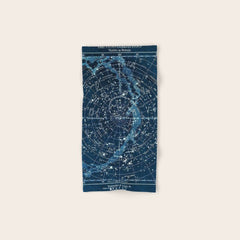 1900 Star Constellation Map - Chart Vintage Poster Bath Towel