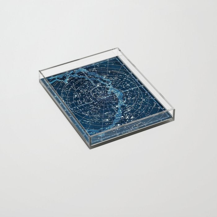 1900 Star Constellation Map - Chart Vintage Poster Acrylic Tray