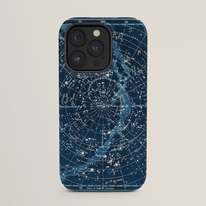 1900 Star Constellation Map - Chart Vintage Poster iPhone Case