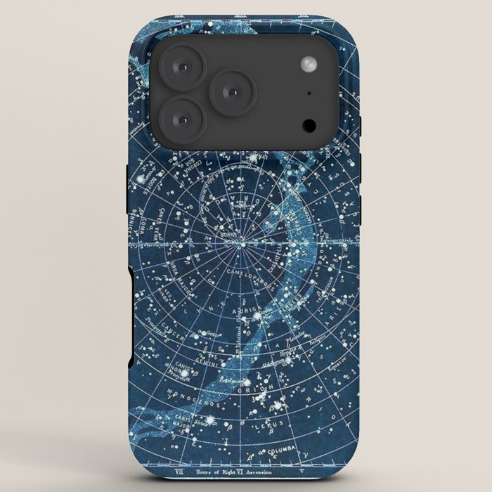 1900 Star Constellation Map - Chart Vintage Poster iPhone Case