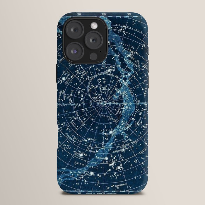1900 Star Constellation Map - Chart Vintage Poster iPhone Case