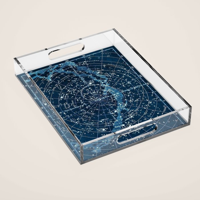 1900 Star Constellation Map - Chart Vintage Poster Acrylic Tray
