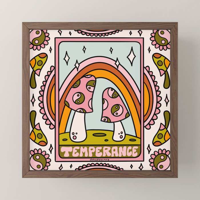 14. Temperance Tarot Mushroom Mini Art Print