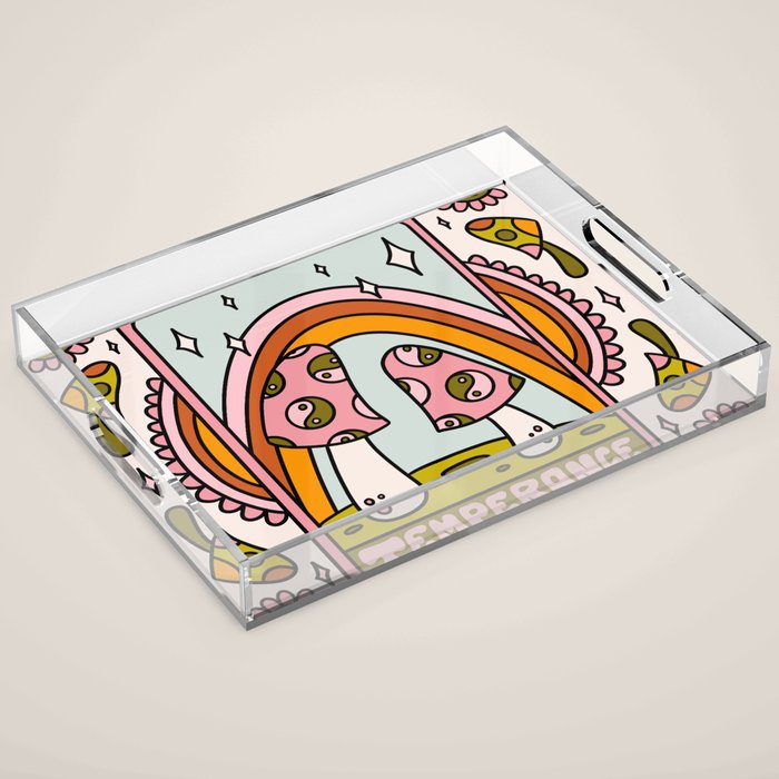 14. Temperance Tarot Mushroom Acrylic Tray