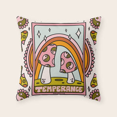 14. Temperance Tarot Mushroom Throw Pillow