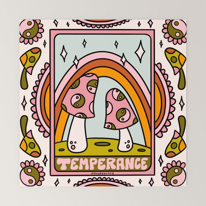 14. Temperance Tarot Mushroom Mini Art Print