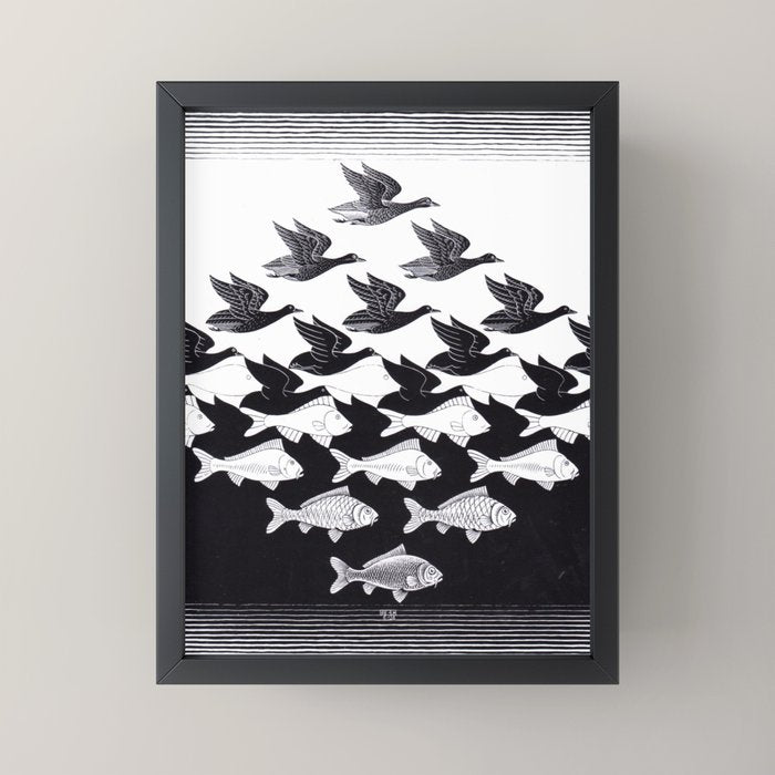 "Sky and Water I" by M.C. Escher Mini Art Print
