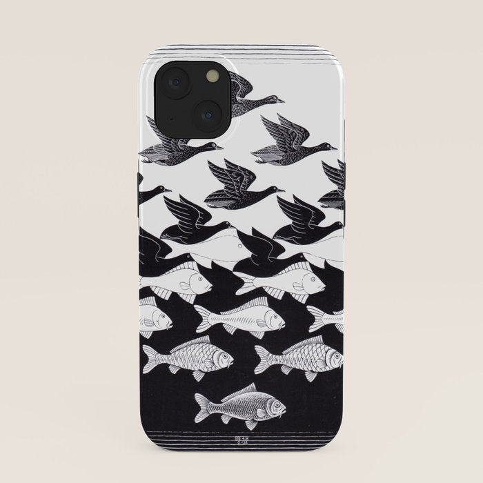 "Sky and Water I" by M.C. Escher iPhone Case
