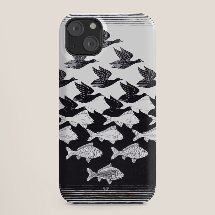 "Sky and Water I" by M.C. Escher iPhone Case