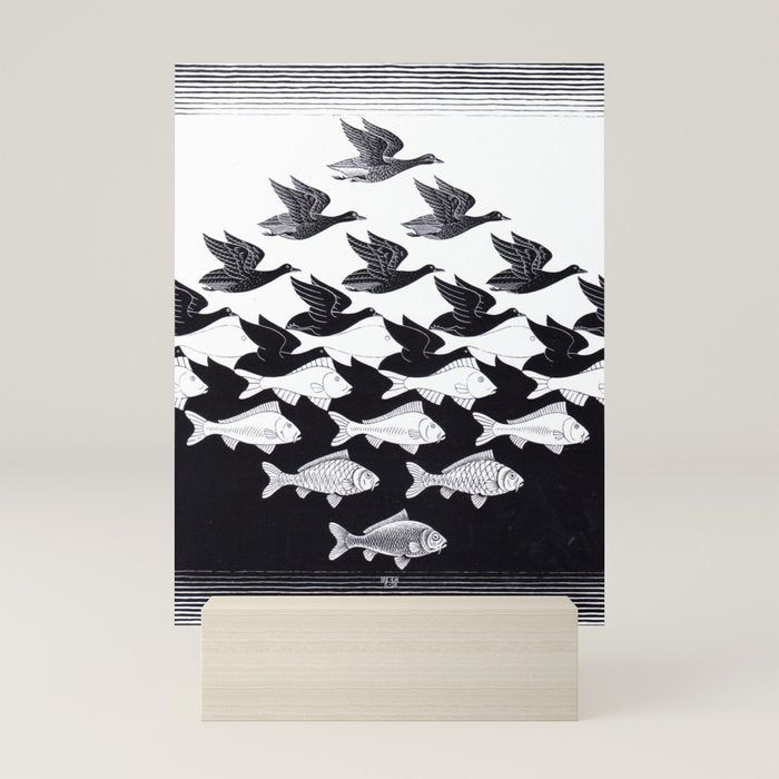 "Sky and Water I" by M.C. Escher Mini Art Print