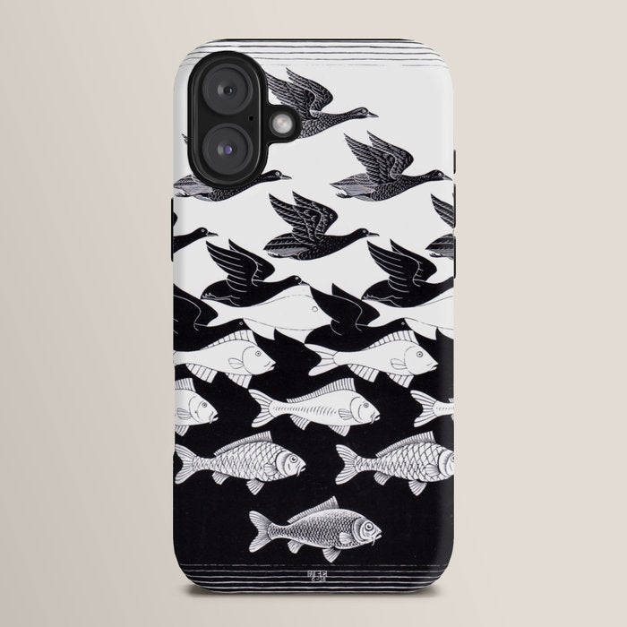 "Sky and Water I" by M.C. Escher iPhone Case