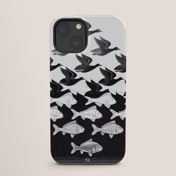 "Sky and Water I" by M.C. Escher iPhone Case